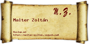 Malter Zoltán névjegykártya