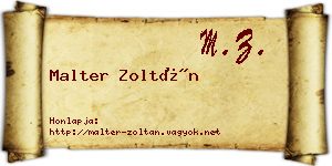 Malter Zoltán névjegykártya