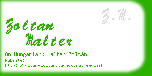 zoltan malter business card